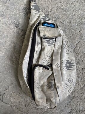 Kavu Beige and Gray Aztec Sling Pack